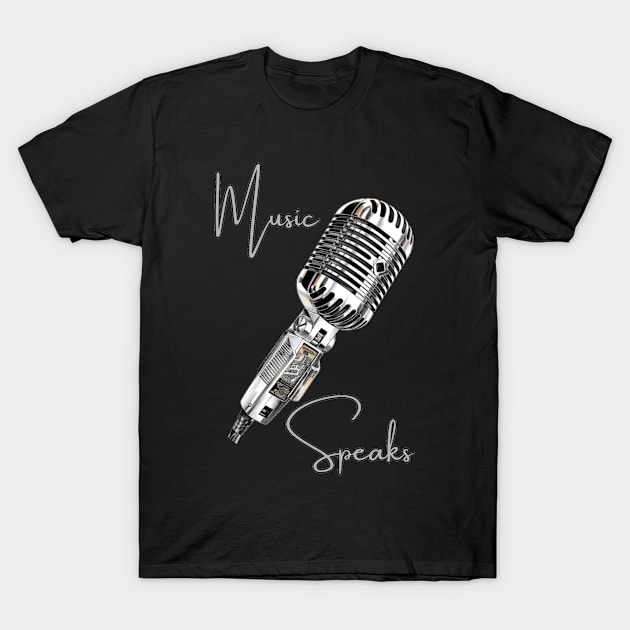 Music is Life Music Speaks Quote T-Shirt by stickercuffs